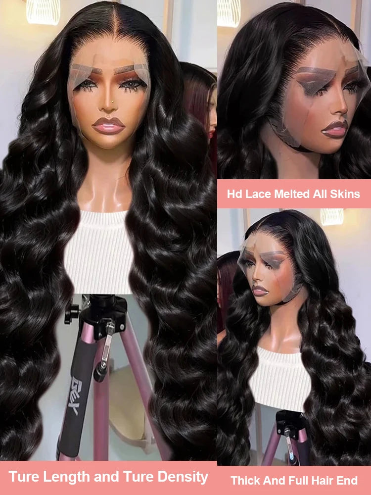 HD Body Wave Lace Front Wig for Women High-Density Brazilian Human Hair Extensions 36-40 Inch 13x6 and 13x4