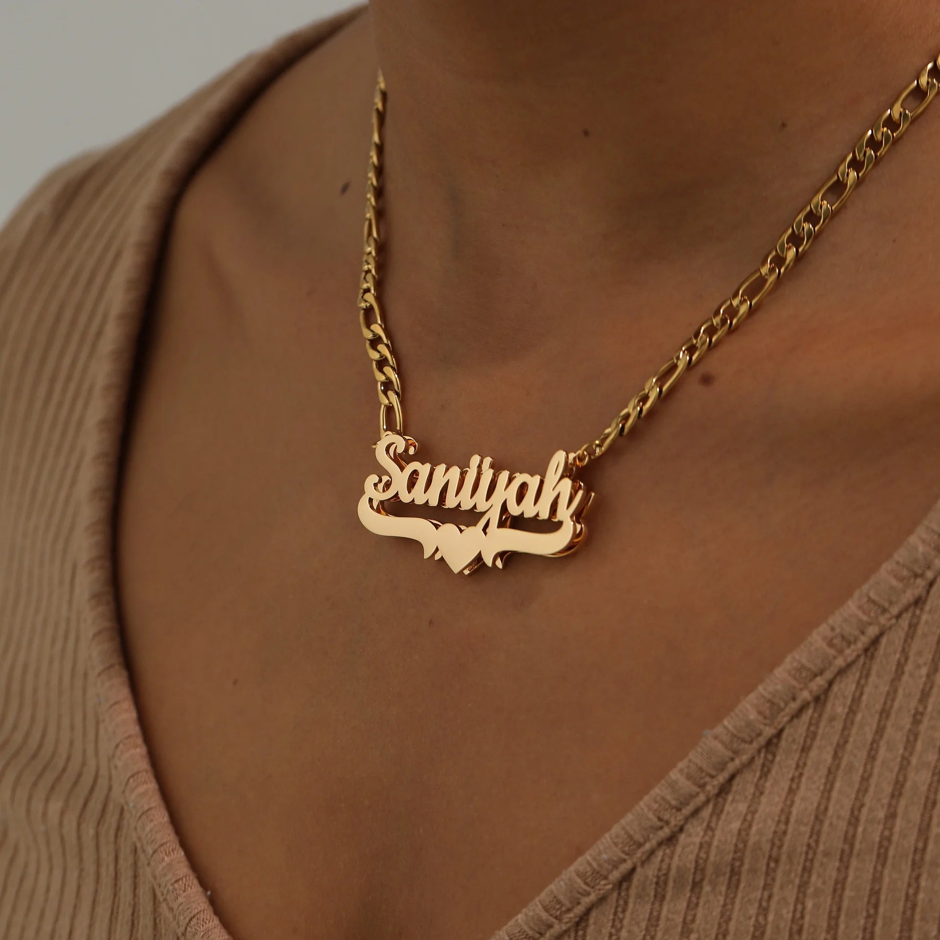 Necklace for Women Men Nameplate  Layer 3D Necklace Stainless Steel Jewelry