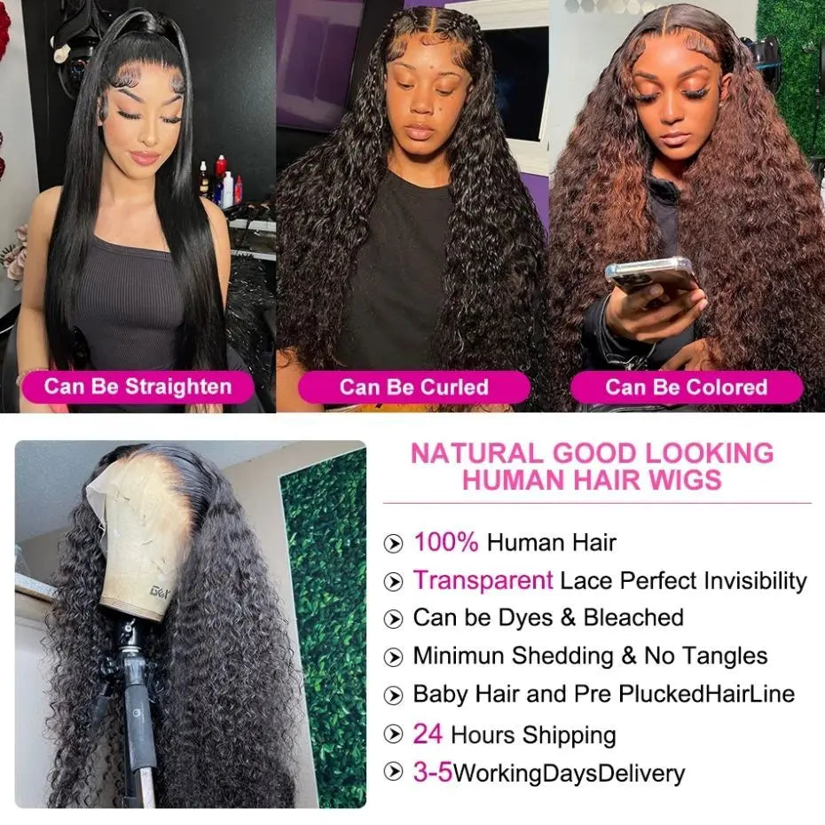 Pre Plucked Curly Lace Front Human Hair Wig for Black Women