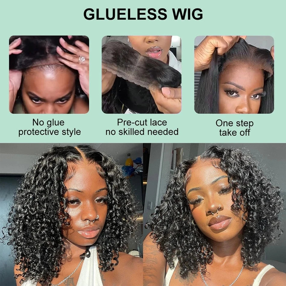 Curly Bob Lace Front Wigs - Brazilian Remy Hair