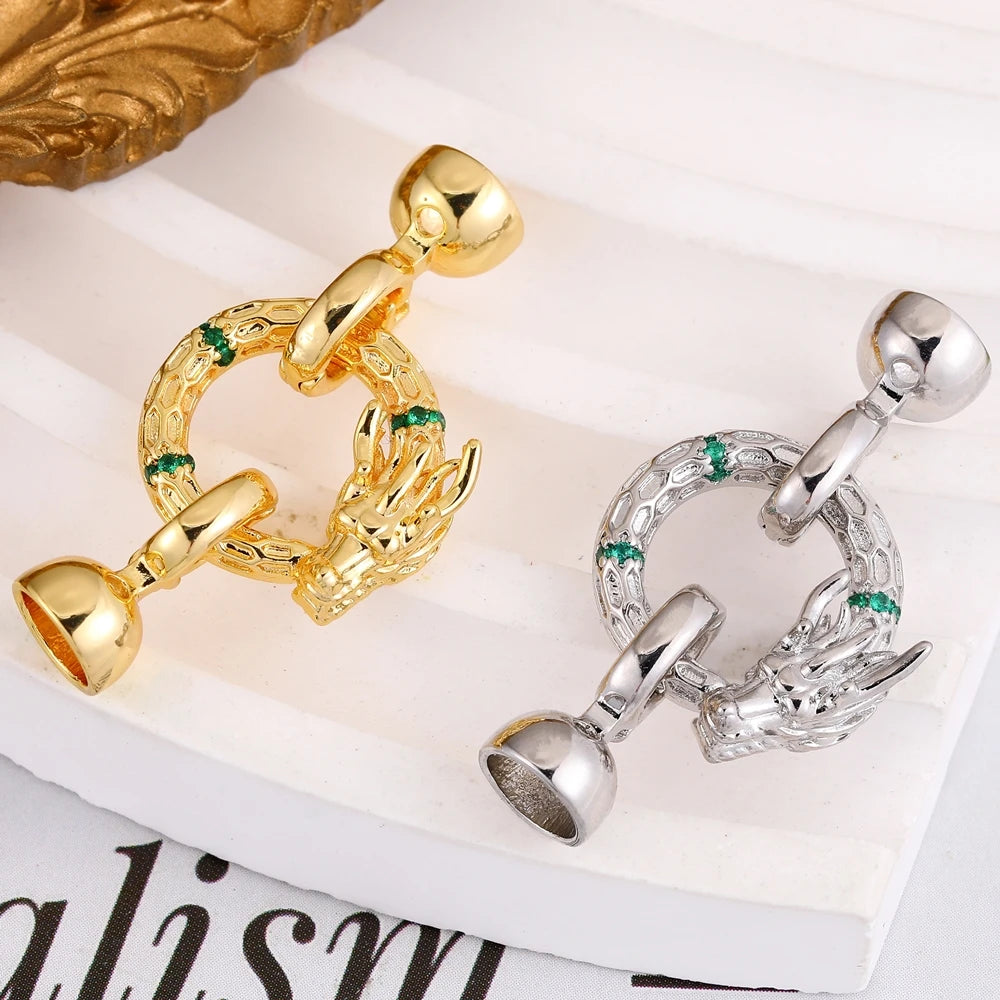 Juya 18K Gold Silver Plated Decoration Accessories Fastener Closure Pearls Clasps Lock For DIY Needlework Beads Jewelry Making