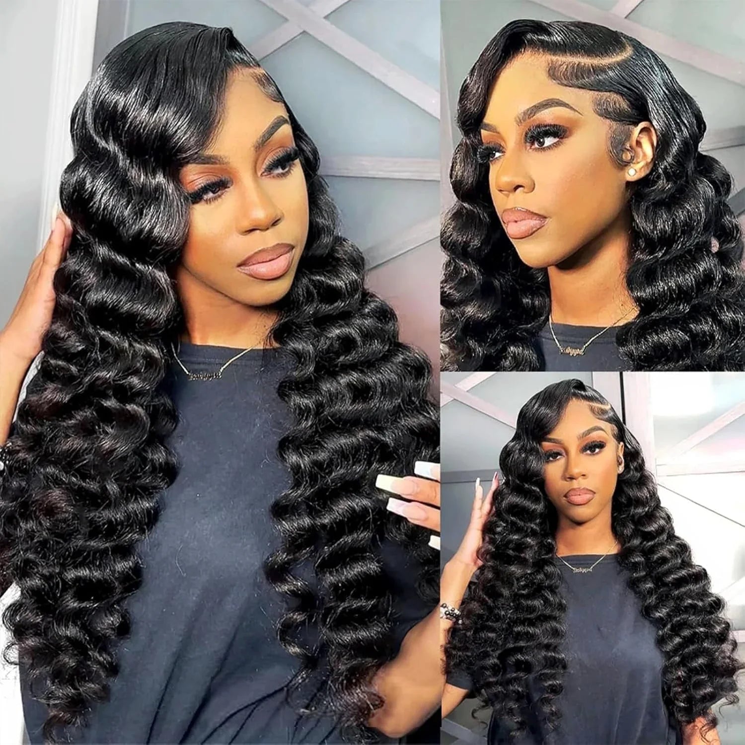 WIGIRL HD 200% 30 Inches Loose Deep Wave Curly 13x6 Wigs Human Hair Lace Frontal 13x4 Water Wave Transparent Lace Front Wig