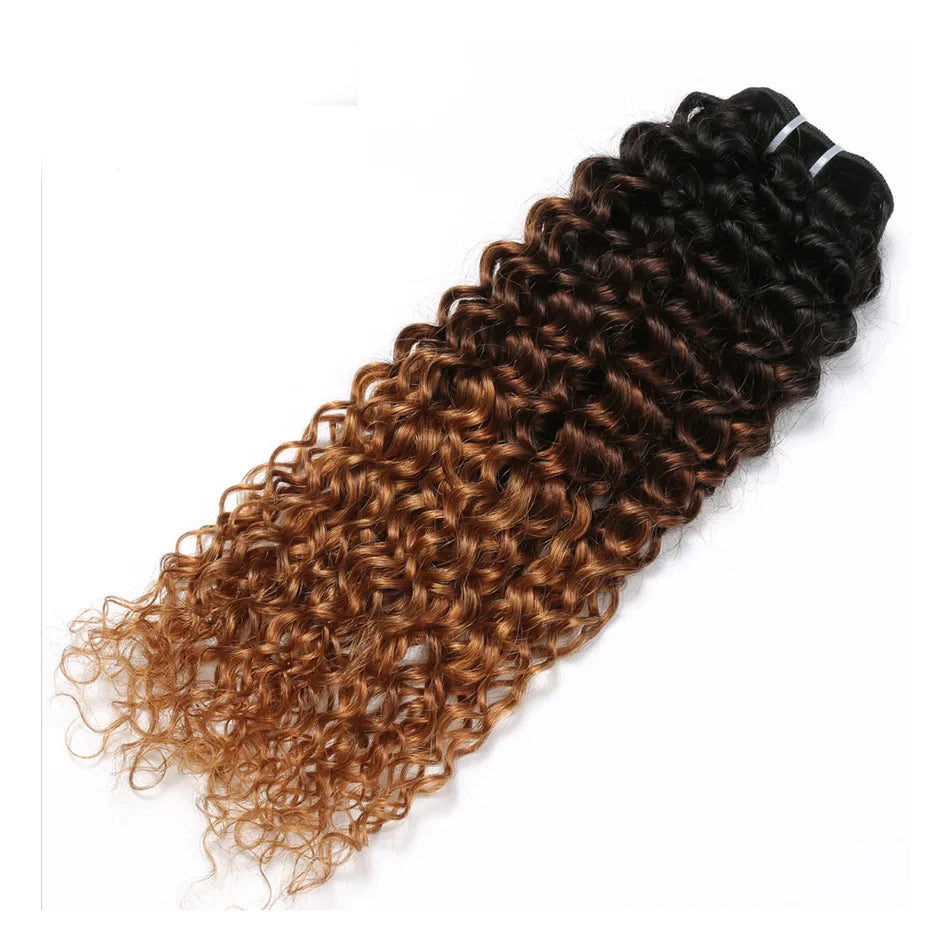 Afro Kinky Curly Human Hair Bundles - Ombre Brazilian Weave