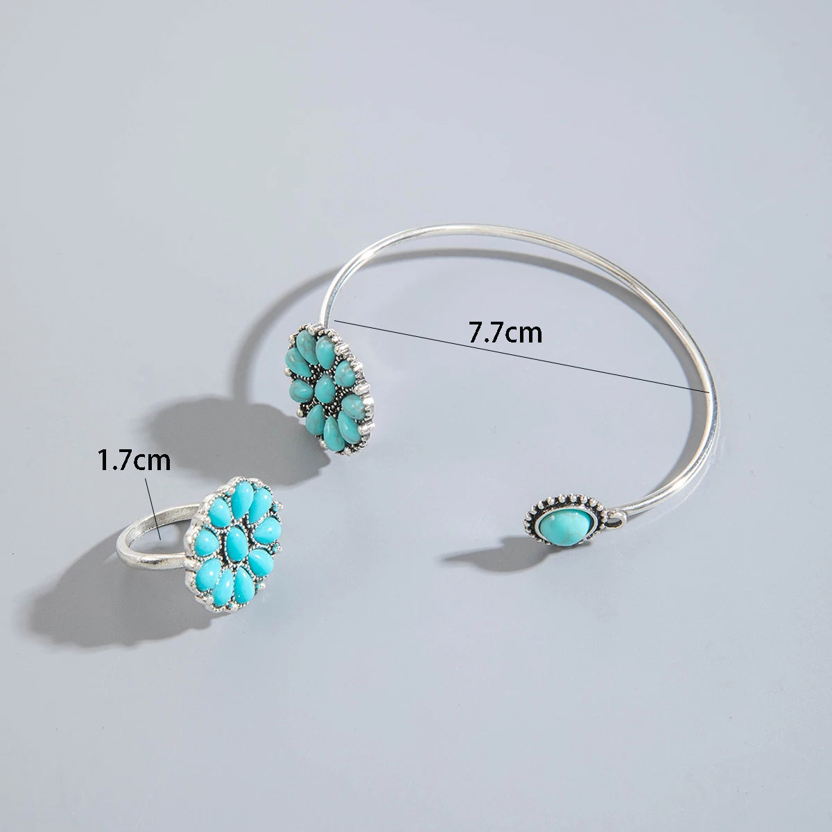 Fashiona Colored Rhinestone Butterfly Flower Imitation Pearl Irregular Ring Bracelet set Suitable for women