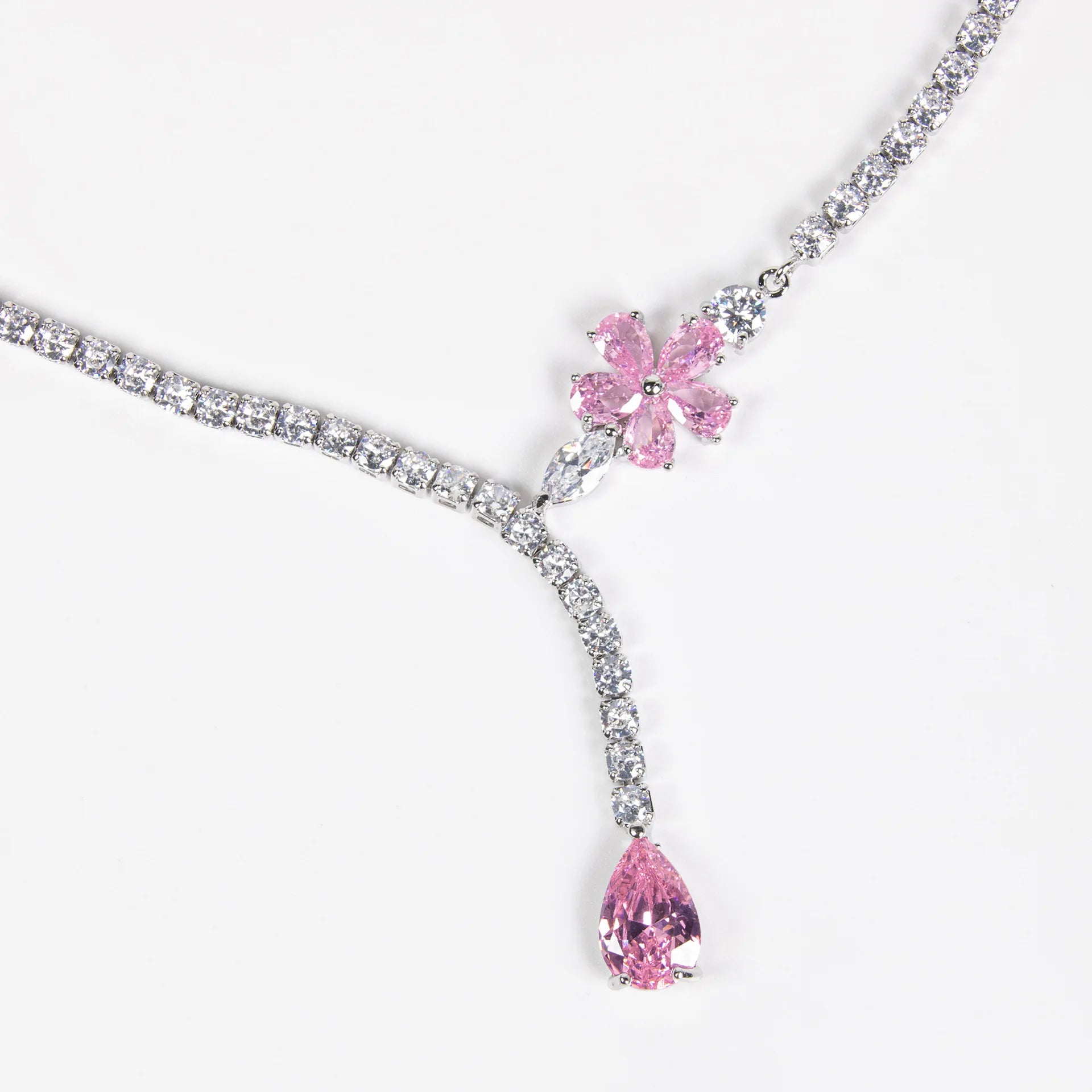 Luxury Bridal Jewerly Set Wedding Prom Party Necklace Earring Set For Women Zirconia Pendant Necklace Drop Earring Jewellery Set