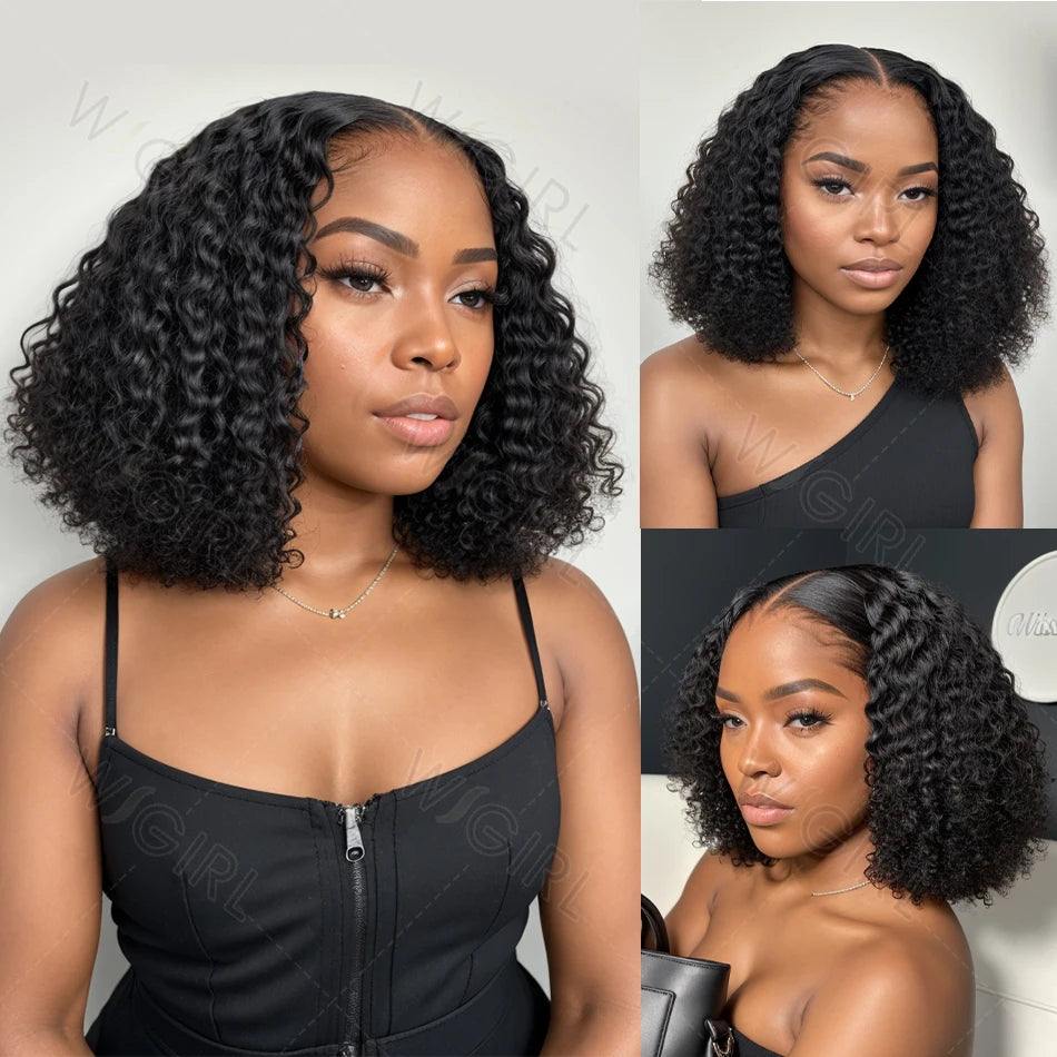 Curly Bob Lace Front Wigs - Brazilian Remy Hair