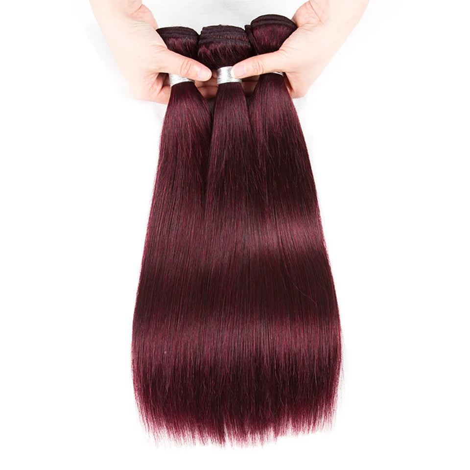 Brazilian Human Hair Weave Bundles Brown Straight Colored Human Hair Bundles Remy Burgundy Red Human Hair Extensions