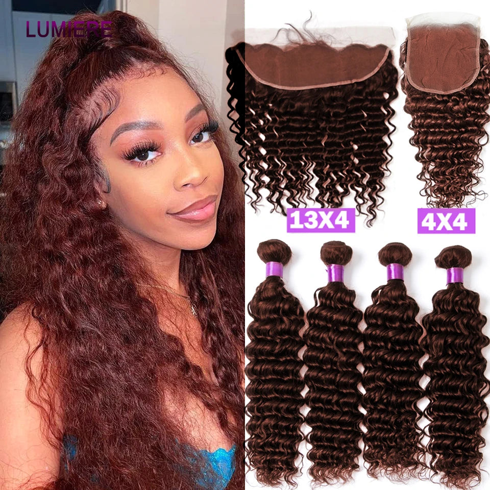 Kinky Curly Virgin Hair Bundles with HD Lace Closure
