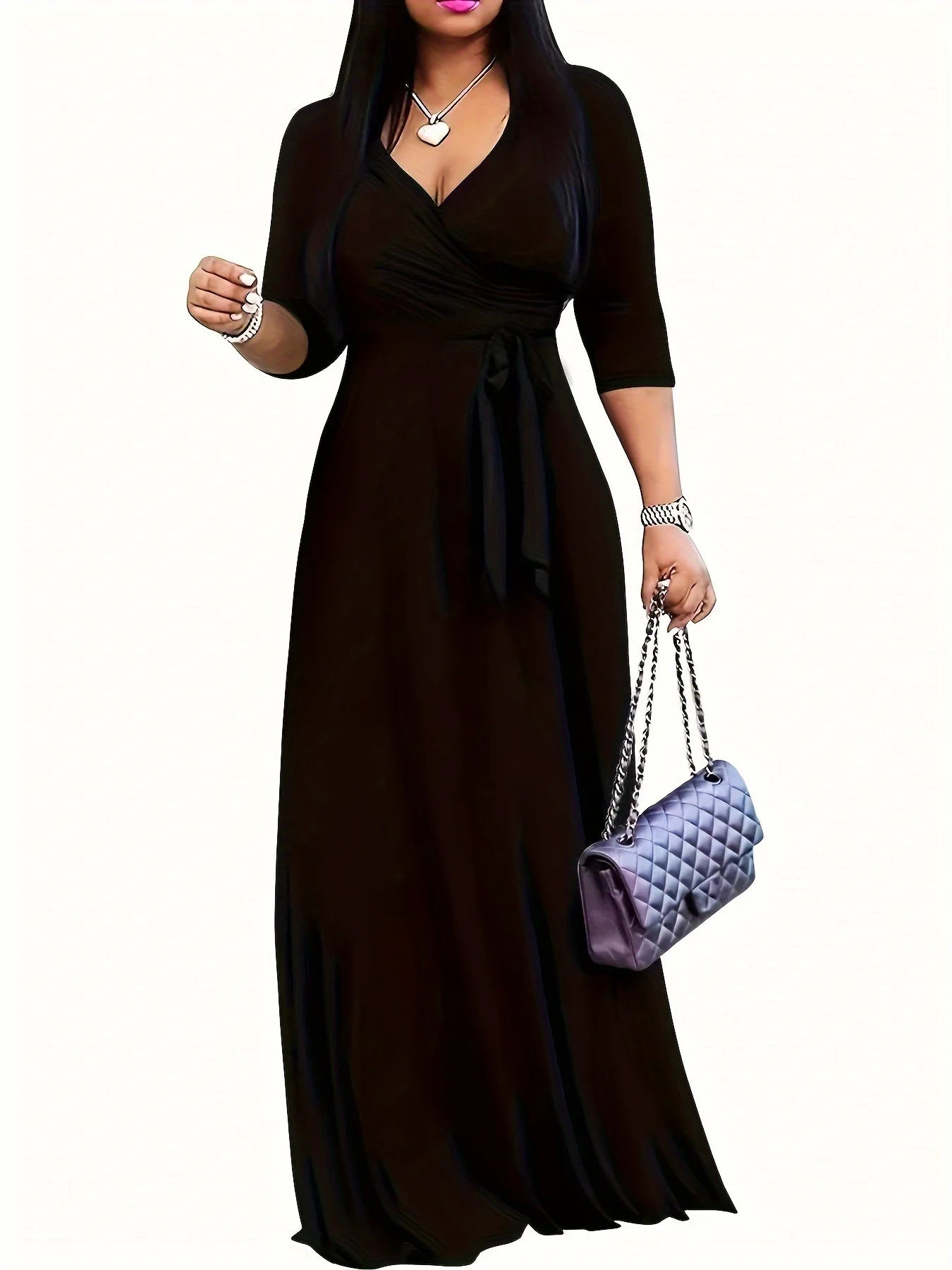 Dress For Women Casual Sexy Deep V Neck Lace-Up Loose Dresses Robe Femme Summer Holiday Womens Clothing