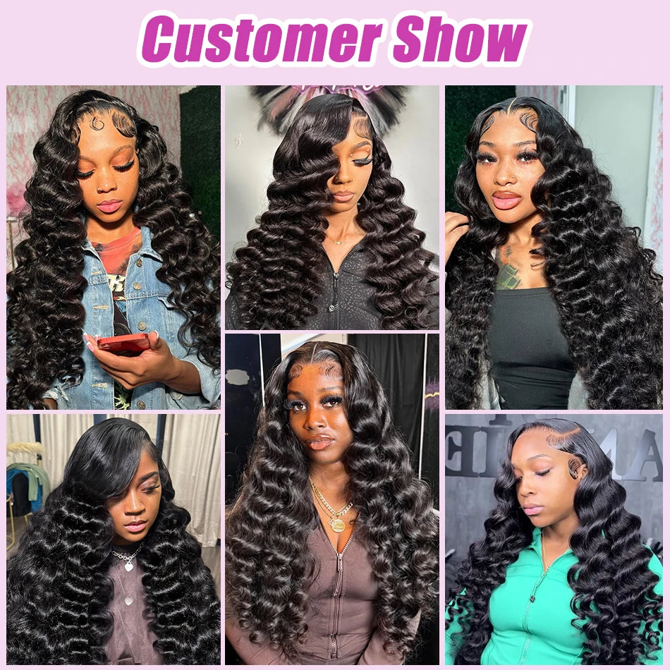 Lace Frontal Wig Loose Deep Wave Curly Human Hair Wig Preplucked Water Wave Brazilian Lace Front Wigs