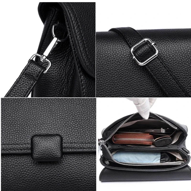 Badiman Genuine Leather Handbag – Women’s Luxury Cowhide Tote & Crossbody Shoulder Bag