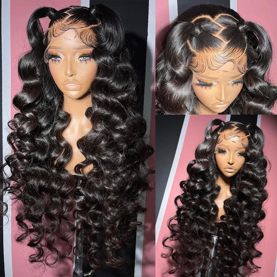 WIGIRL HD 200% 30 Inches Loose Deep Wave Curly 13x6 Wigs Human Hair Lace Frontal 13x4 Water Wave Transparent Lace Front Wig