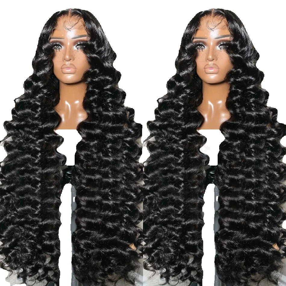 30-40 Inch HD Lace Front Deep Wave Human Hair Wig