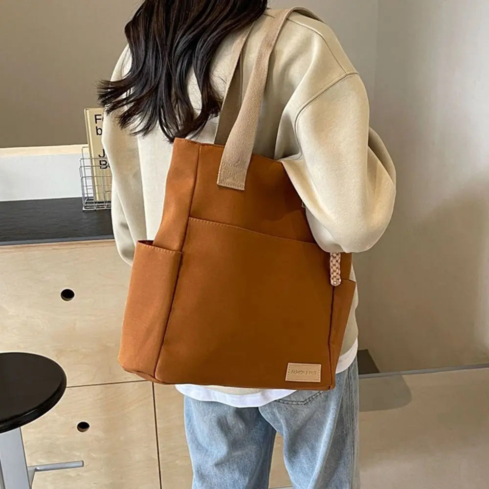 Waterproof Canvas Tote Bag – Lightweight Large Capacity Shoulder Handbag