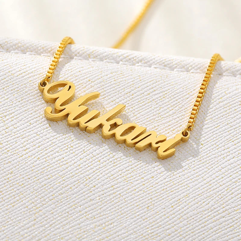 Necklace Optional Font Fashion Custom Nameplate Necklace Stainless Steel Women Clavicle Jewelry
