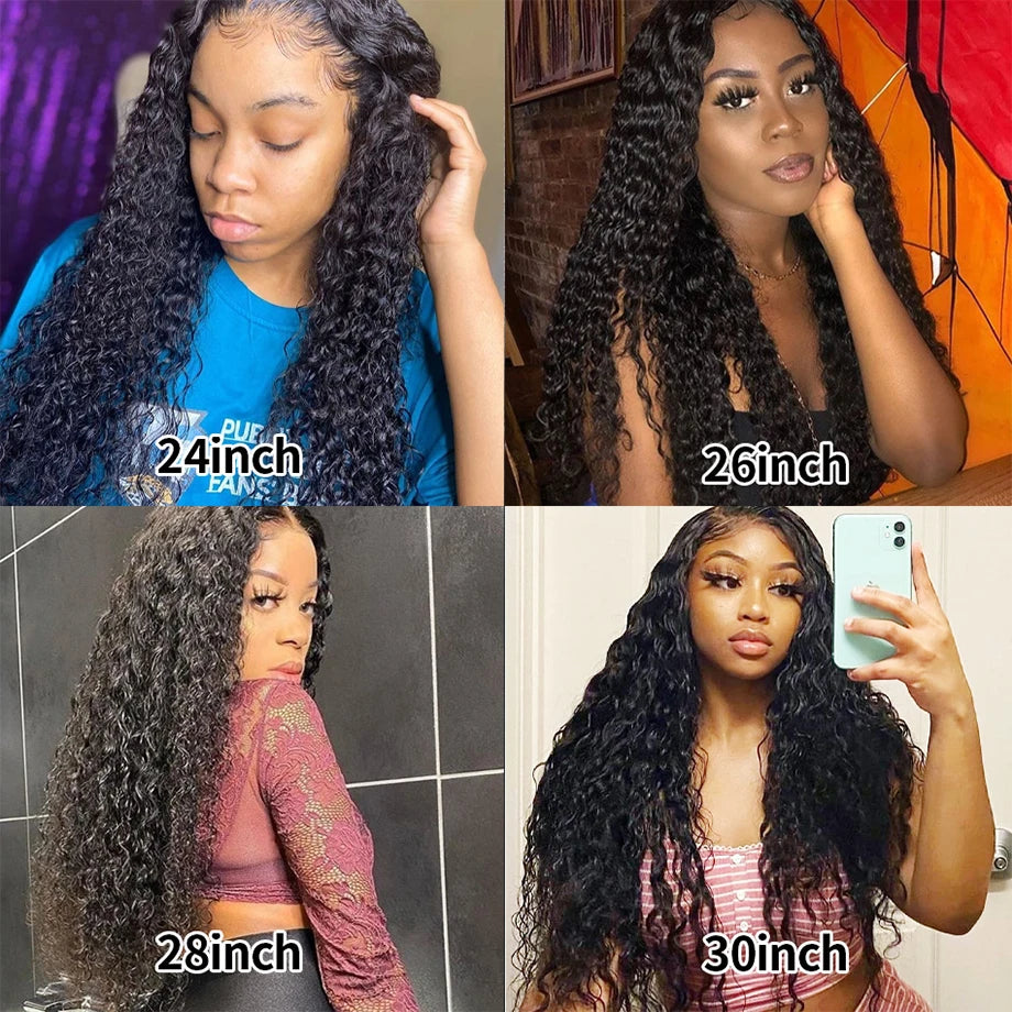 Deep Wave Frontal Wig 13x6 Lace 13x4 Curly Lace Front Human Hair Wigs For Women Wet And Wavy 4x4 Water Lace Closure Wig