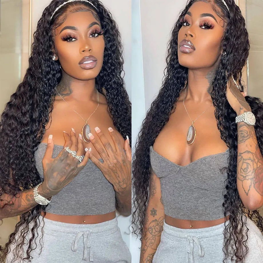 Deep Wave Frontal Wig 13x6 Lace 13x4 Curly Lace Front Human Hair Wigs For Women Wet And Wavy 4x4 Water Lace Closure Wig