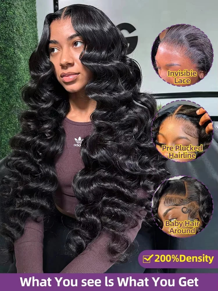 200 Density curly human hair wig For Black Women 13x6 Hd Lace Frontal Wig 30 Inch Brazilian 13x4 Loose Deep Wave Lace Front wig