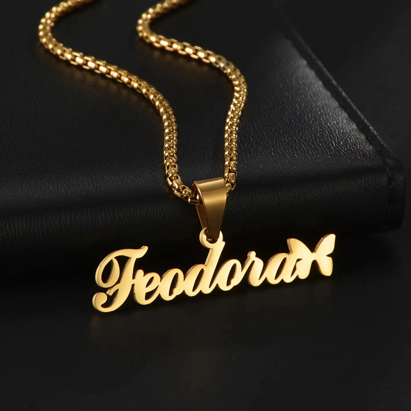 Lemegeton Custom Name Necklace Men Stainless Steel Jewelry Personalized Crown Pendant Customized Punk Thick Chain Party Gifts