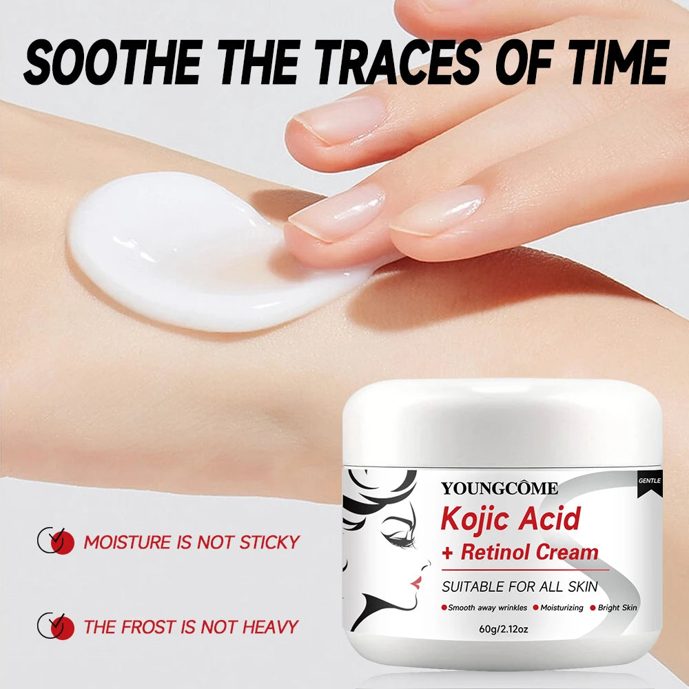 Kojic Acid + Retinol Cream – Anti-Aging Face Moisturizer for Bright, Smooth Skin