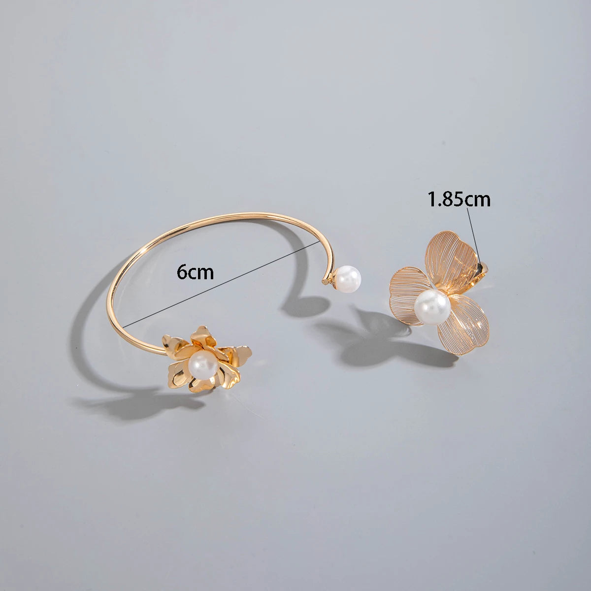 Fashiona Colored Rhinestone Butterfly Flower Imitation Pearl Irregular Ring Bracelet set Suitable for women