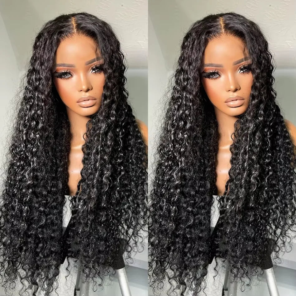 13x6 Hd Lace Frontal Wig Human Hair Brazilian Curly Wigs Pre Plucked Wet And Wavy 36 Inch Deep Wave Human Hair Lace Frontal Wig