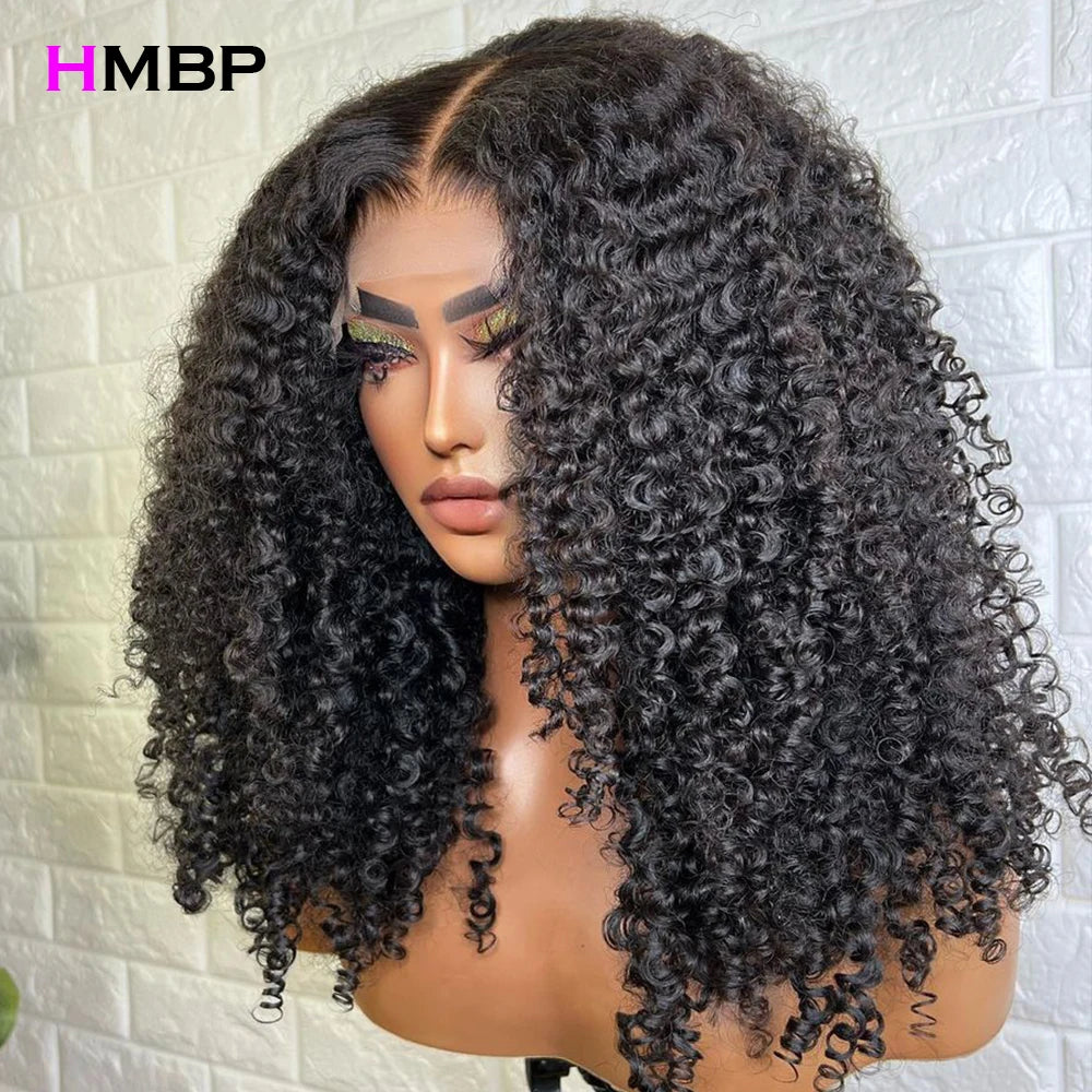 Kinky Curly Human Hair Wig – 13x4/13x6 HD Transparent Lace Frontal, Pre-Plucked Brazilian Remy Wig (180% Density)