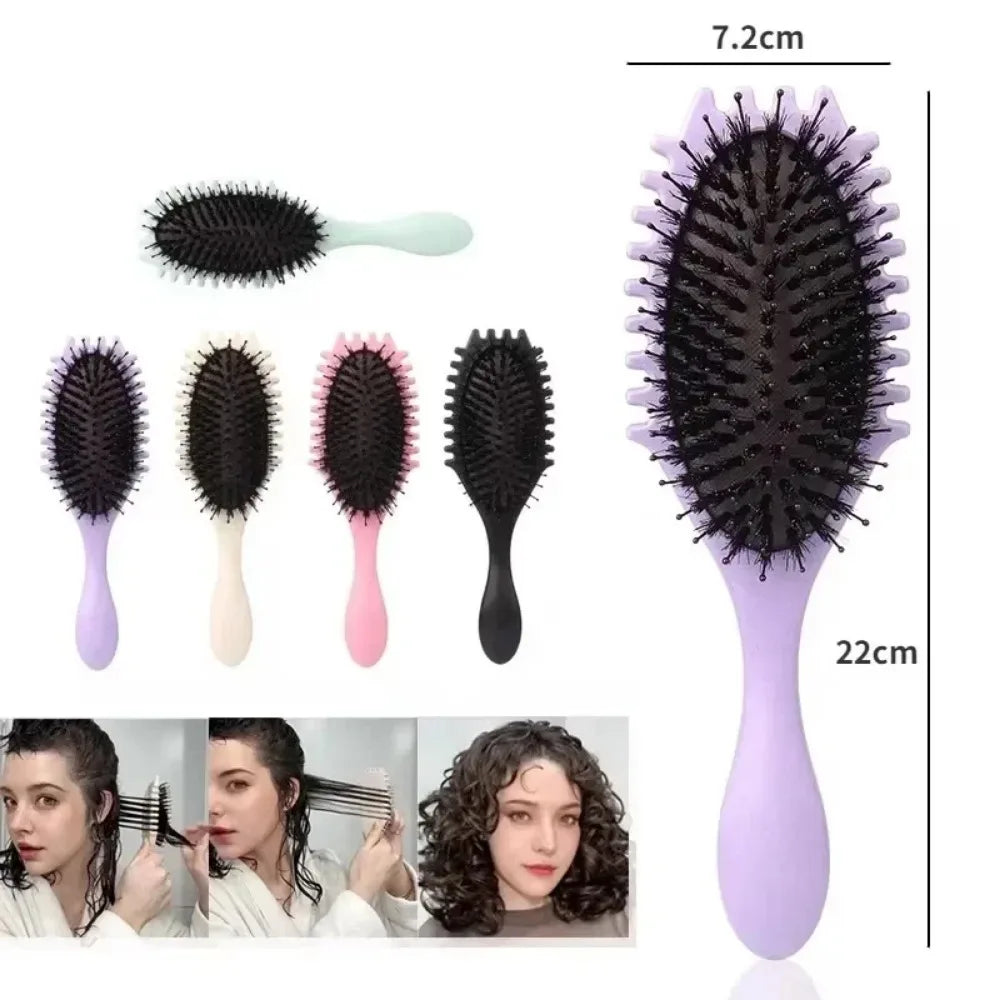 Candy Brush Curly Hair Styling Brush – Nylon Bristle Detangling & Volumizing Comb for Defined Curls