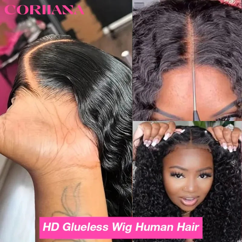 250 Density Wear And Go Deep Wave Glueless Wig Human Hair For Women 7x5 13x6 Hd Frontal Curly Lace Front Wigs