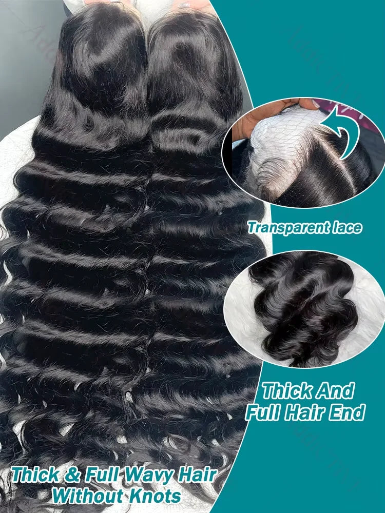 250% 13x6 Hd Transparent Lace Frontal Wig 13x4 Body Wave Human Hair Wigs 30 32 40 Inch  Lace Front Brazilian 100% Human Hair Wig
