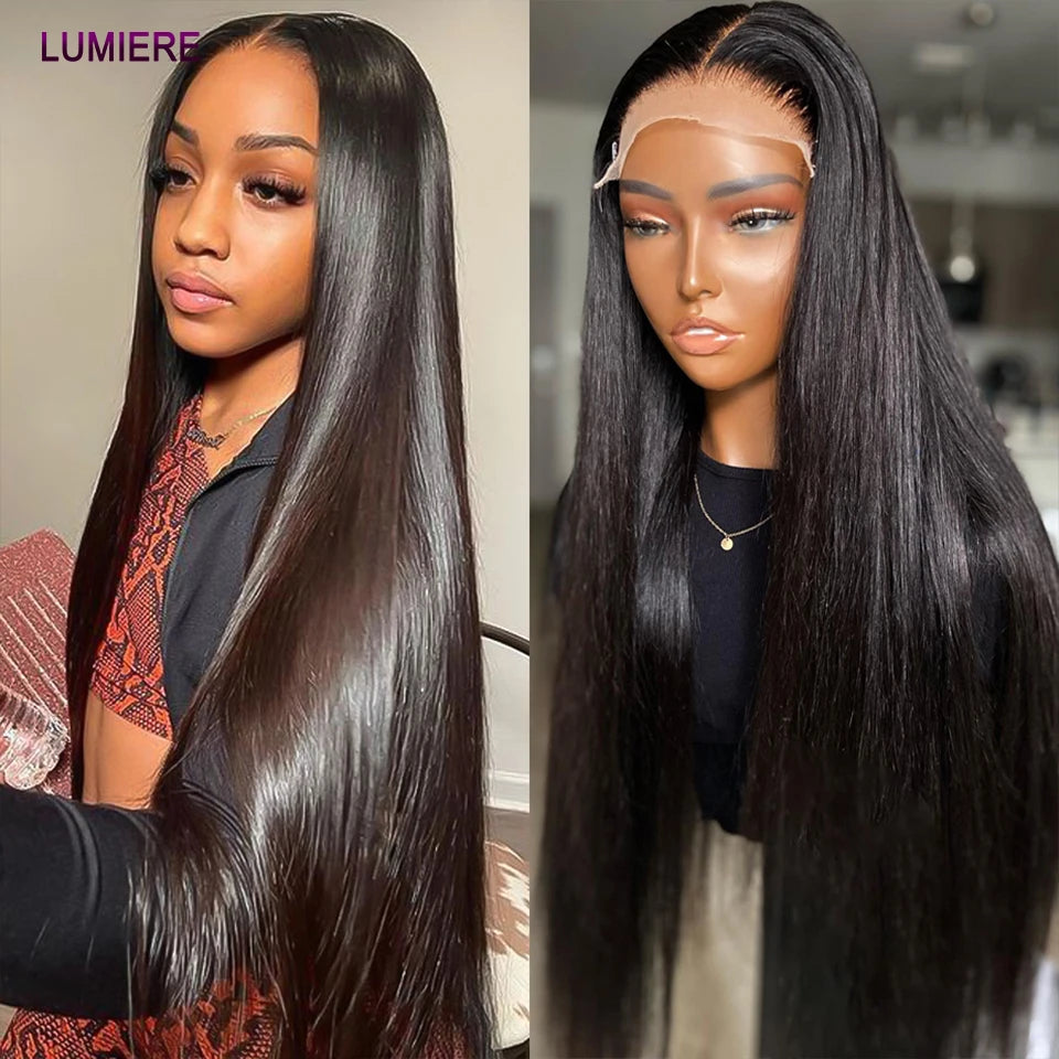 Bone Straight Human Hair Bundles with 13x4 HD Transparent Lace Frontal Closure And Bundle 100% Virgin Hair Weave 3/4 Bundle Deal
