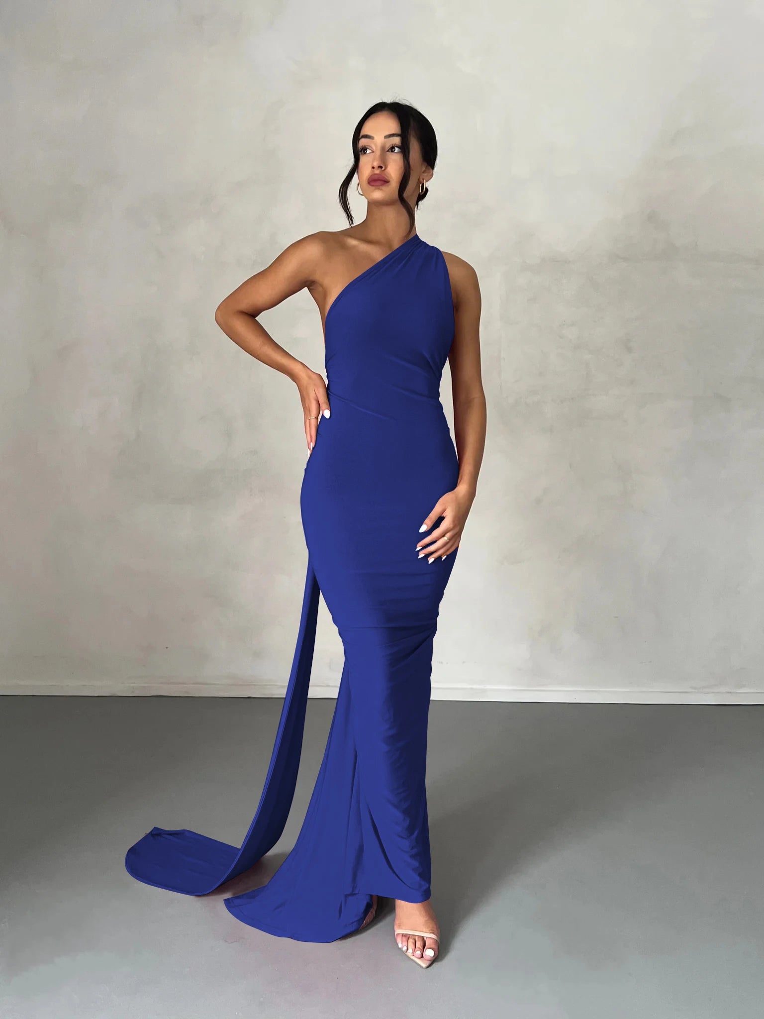 Dulzura Neon Y2K Clothes One Shoulder Sleeveless Backless Ruched Bodycon Maxi Dresses For Women Club Birthday Party Evening Prom