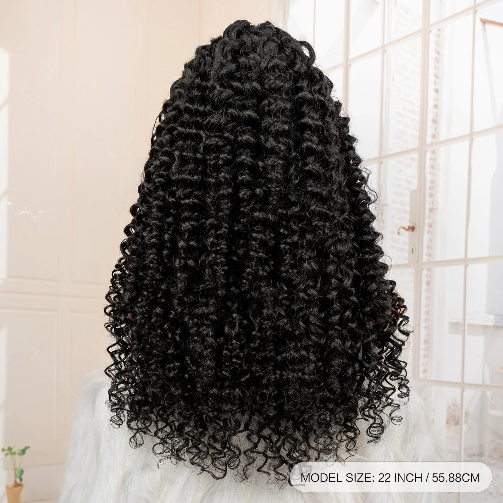 22" Synthetic Curly Wavy Wig with Braids – UTIMATE 13x4 Lace Front Wig for Women, Natural Crimps Daily Hair Replacement Wig