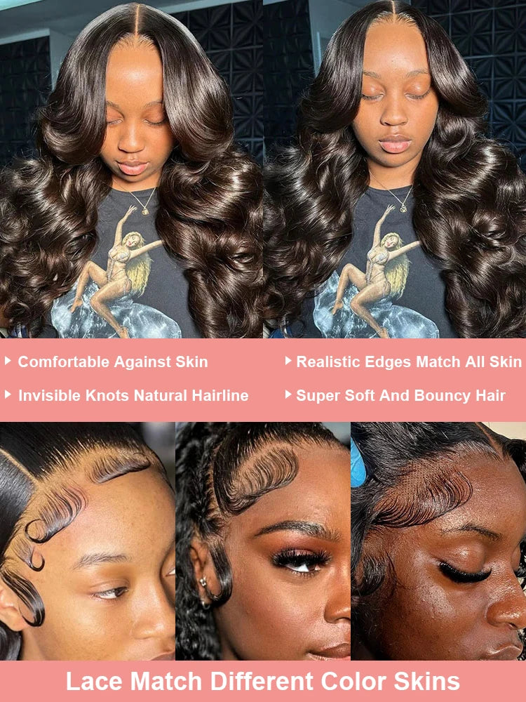 HD Body Wave Lace Front Wig for Women High-Density Brazilian Human Hair Extensions 36-40 Inch 13x6 and 13x4