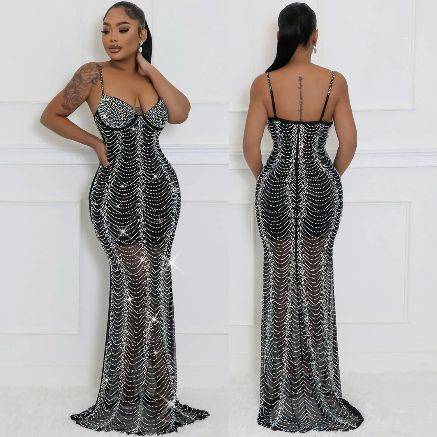 Birthday Evening Party Dress Long Strap Maxi Dresses