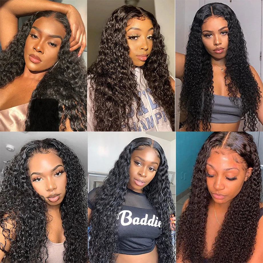 Deep Wave Frontal Wig 13x6 Lace 13x4 Curly Lace Front Human Hair Wigs For Women Wet And Wavy 4x4 Water Lace Closure Wig
