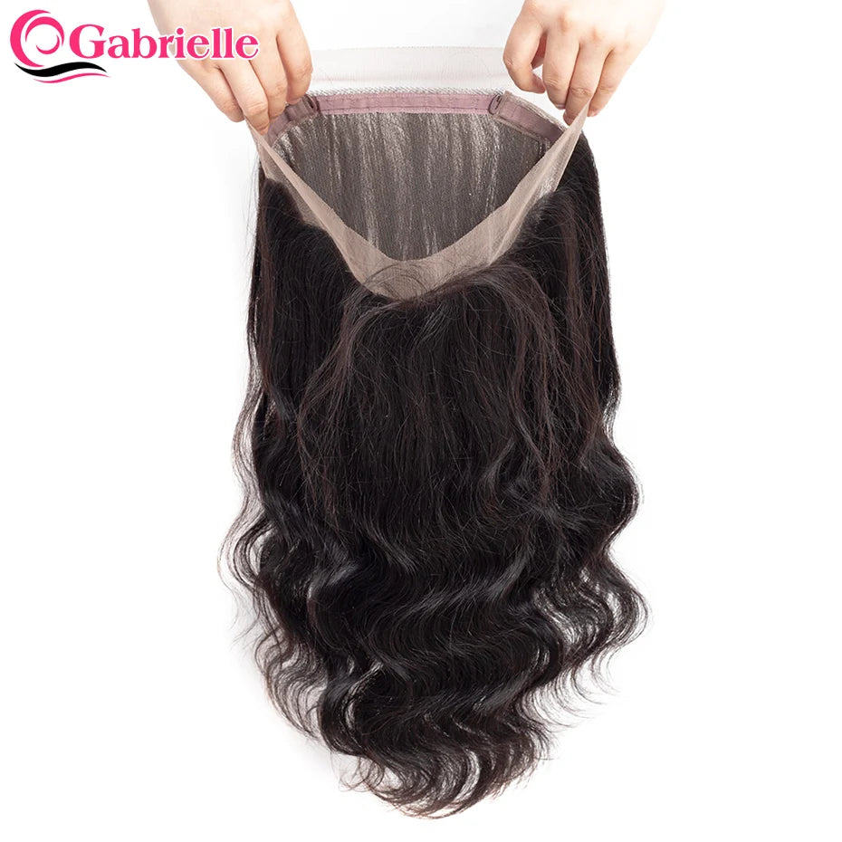 360 Lace Frontal Brazilian Straight Human Hair Pre-plucked Transparent Lace Closure Only Natural Color Remy Hair