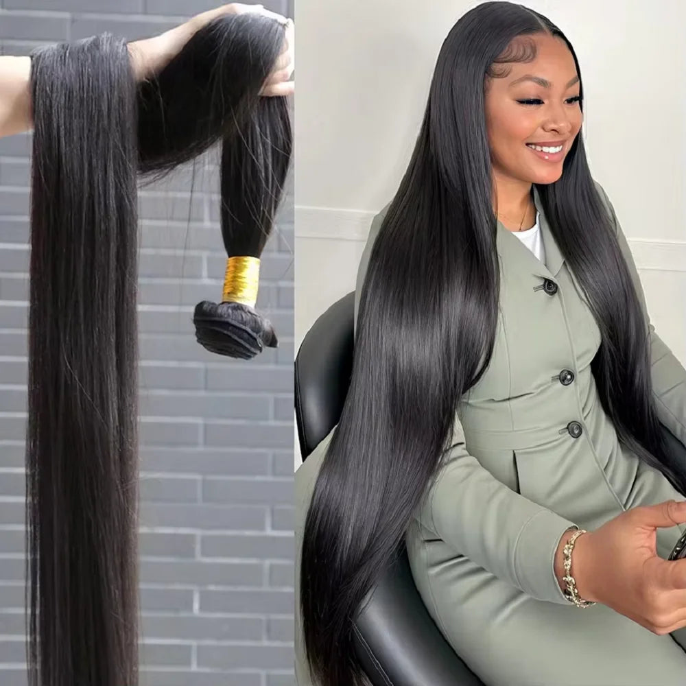 Bone Straight 100% Real Human Hair Bundles Remy Raw Hair Straight Human Hair Bundles Brazilian Hair Weave Extensions