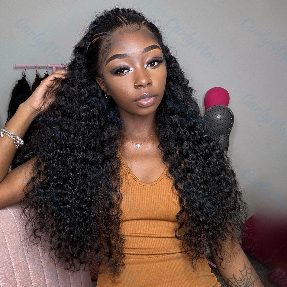 Curly Deep Wave Hair Extensions 30-38 Inch 100% Human
