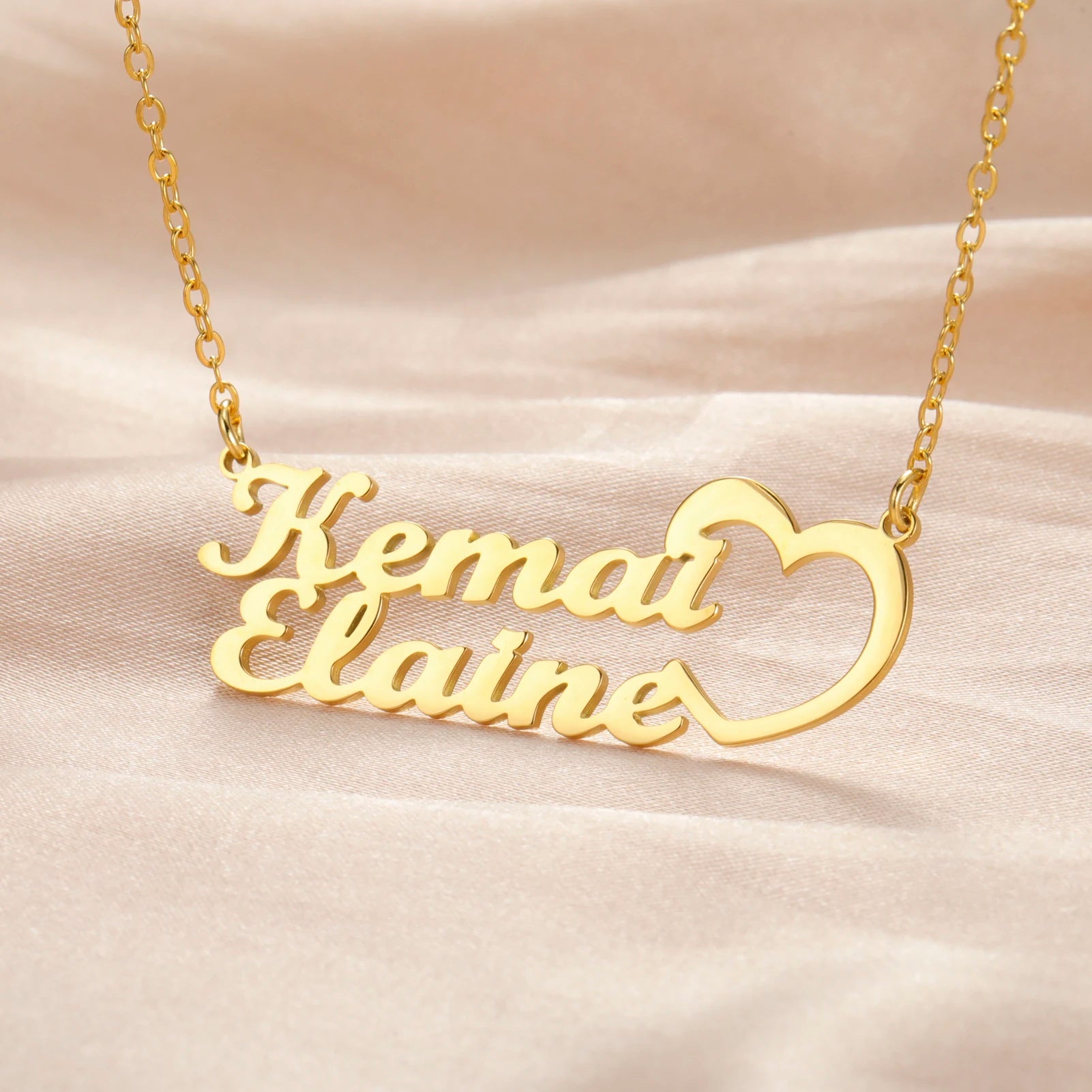 Necklace for Women Men Nameplate  Layer 3D Necklace Stainless Steel Jewelry