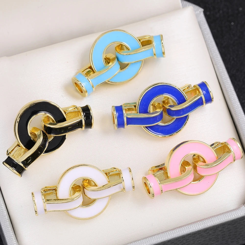 Juya 18K Gold Silver Plated Decoration Accessories Fastener Closure Pearls Clasps Lock For DIY Needlework Beads Jewelry Making