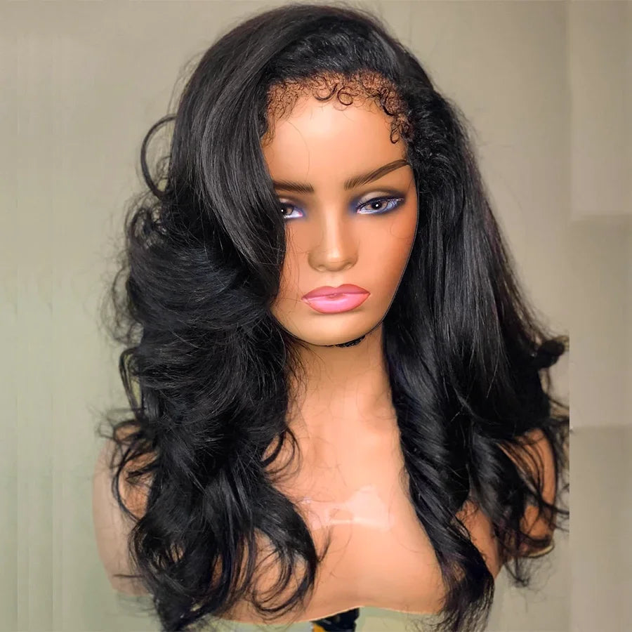 4C Kinky Edges Curly Baby Hair Wig 13x6 HD Lace Frontal Wig 100% Human Hair Body Wave 13x4 Lace Front Human Hair Wigs for Women