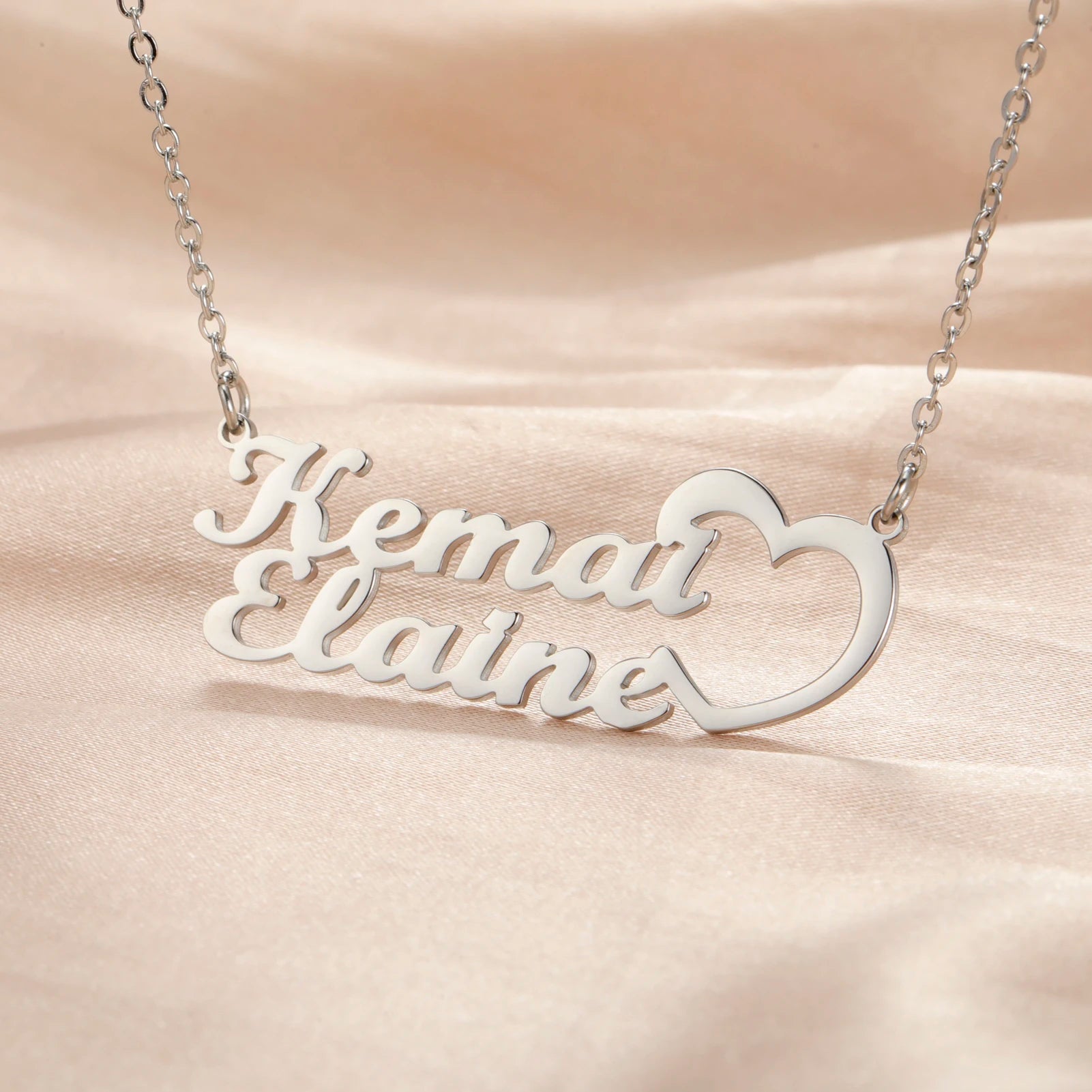 Necklace for Women Men Nameplate  Layer 3D Necklace Stainless Steel Jewelry