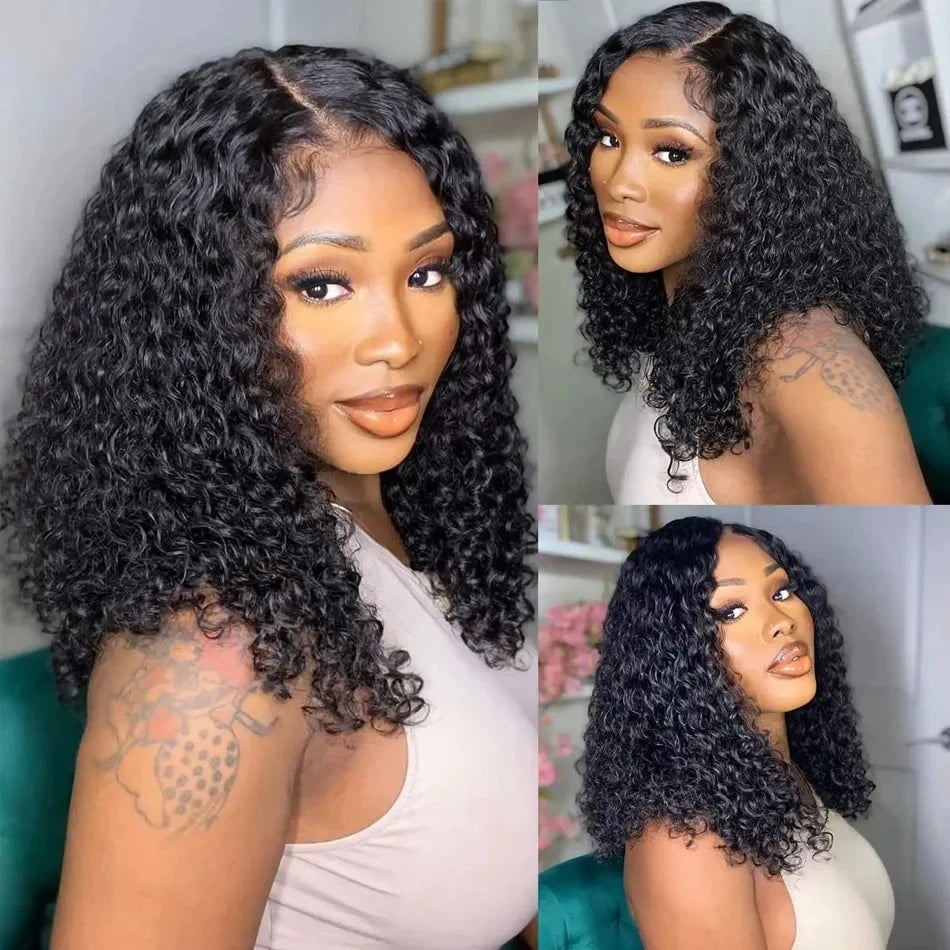 Curly Bob Lace Front Wigs - Brazilian Remy Hair