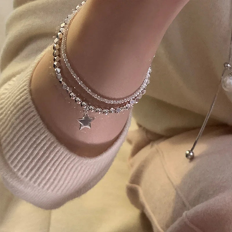 Y2K Zircon Ins Bracelets for Women Korean Fashion Sweet Girls Sparkling Hollow Heart Delicate Chain Bracelet Party Jewelry