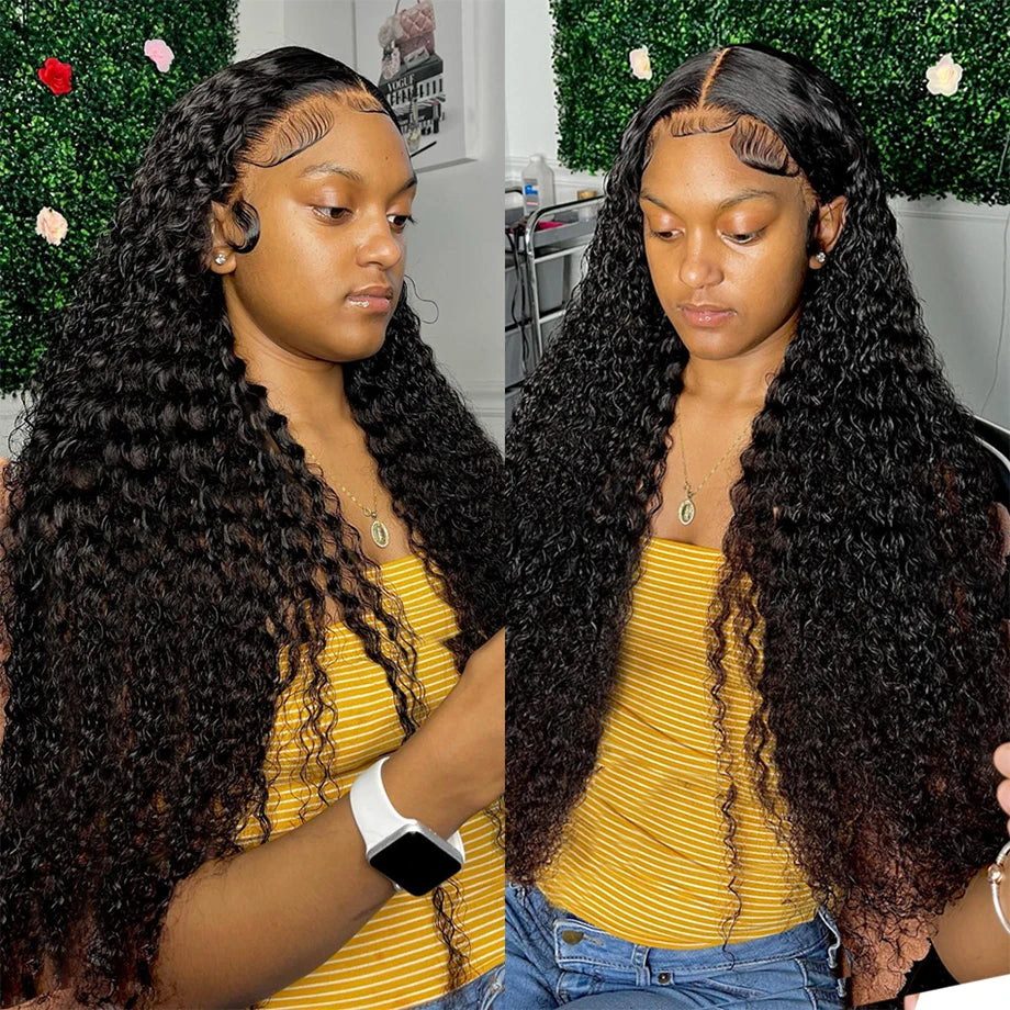 Deep Wave Frontal Wig 13x6 Lace 13x4 Curly Lace Front Human Hair Wigs For Women Wet And Wavy 4x4 Water Lace Closure Wig