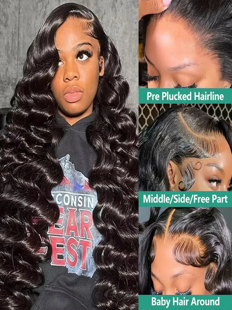 200 Density curly human hair wig For Black Women 13x6 Hd Lace Frontal Wig 30 Inch Brazilian 13x4 Loose Deep Wave Lace Front wig