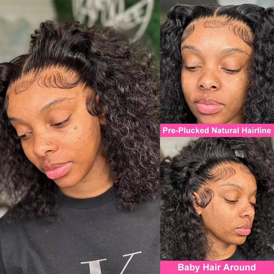 Bob Wig Human Hair Curly Wigs Short Deep Wave 13x6 Hd Lace Frontal Wig Brazilian 5x5 Closure Bob Wig For Women