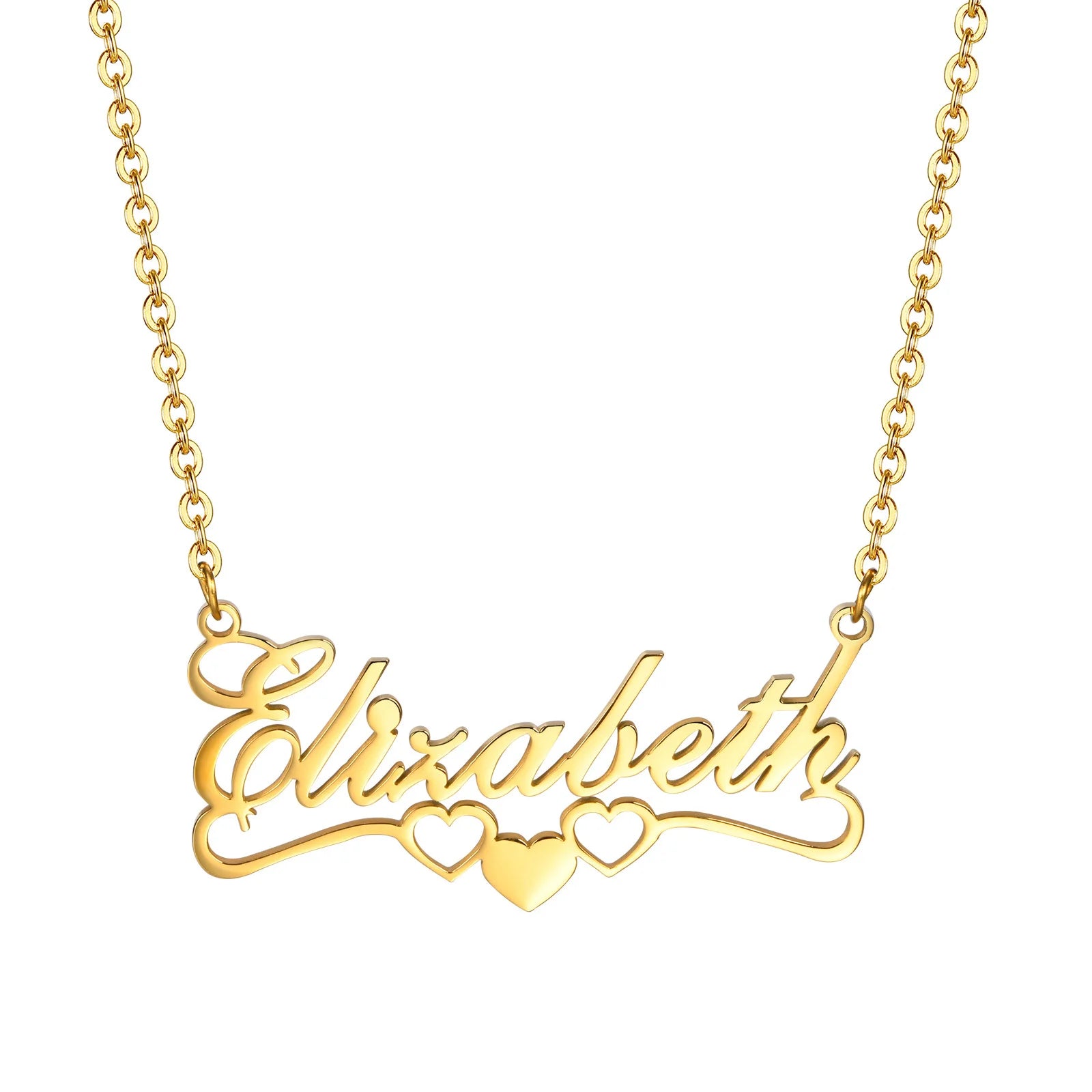 Vnox Custom Name Necklaces for Girls Boys, Stainless Steel Personalized Baby Nameplate Chokers Collar Gift Jewelry
