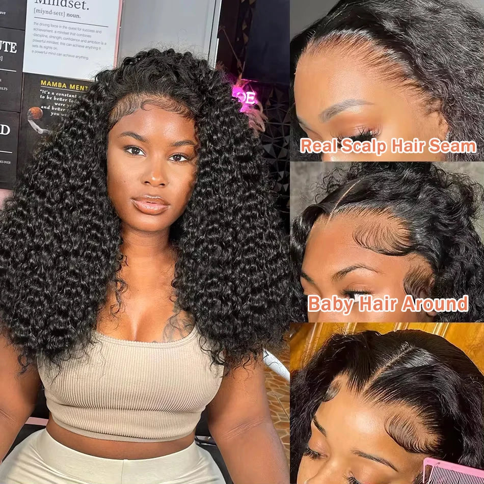 Curly Bob Lace Front Wigs - Brazilian Remy Hair